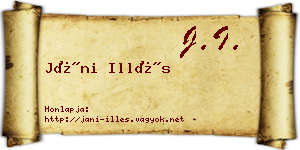 Jáni Illés névjegykártya